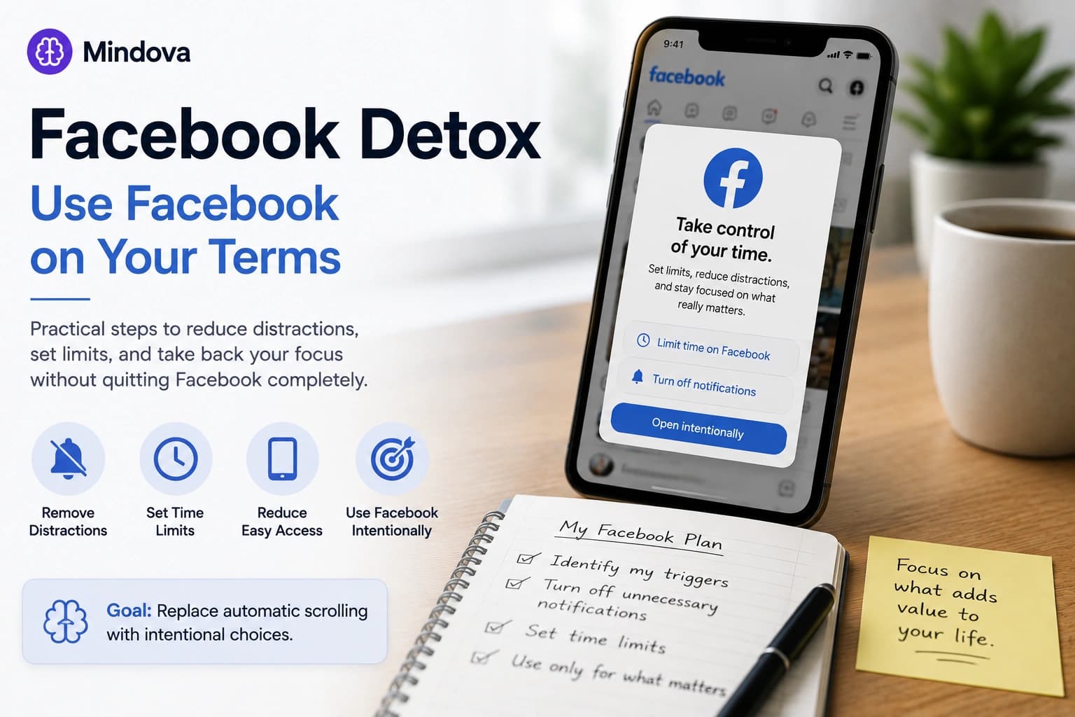 Facebook detox to reduce social media use and regain focus
